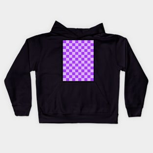 Purple Checkered Pattern Kids Hoodie